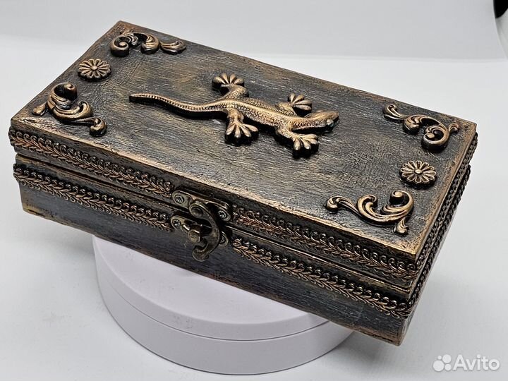 Шкатулка-купюрница «Бронзовый геккон»