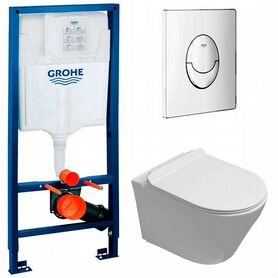 Инсталляция Grohe + унитаз безободковый Cerutti