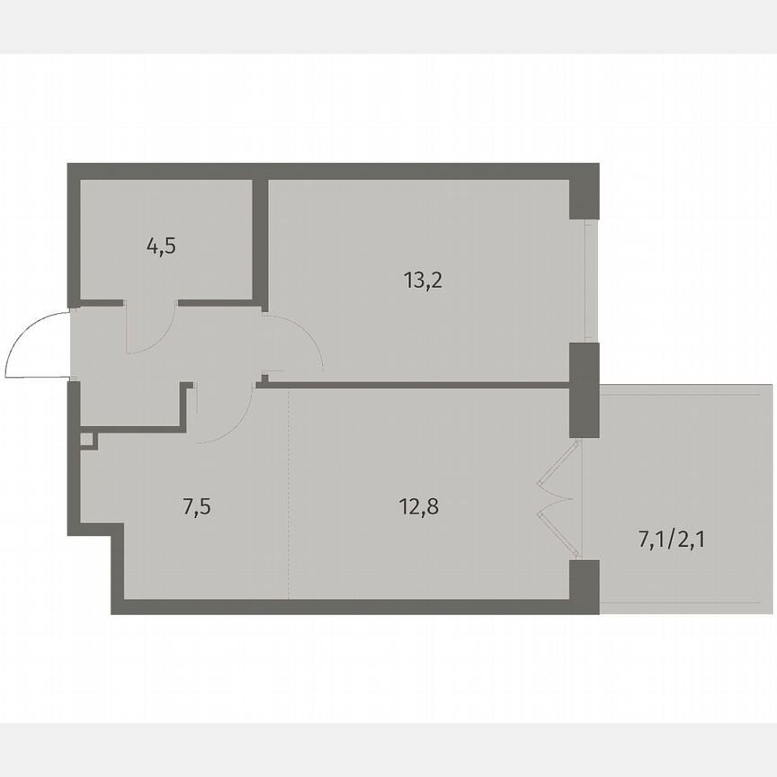 2-к. квартира, 44,1 м², 1/8 эт.