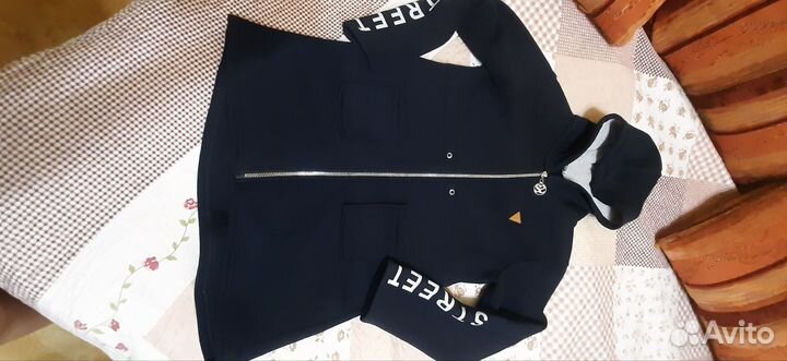 Теплая удлинённая кофта на флисе для девочки