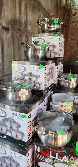 Наборы кастрюль, посуда