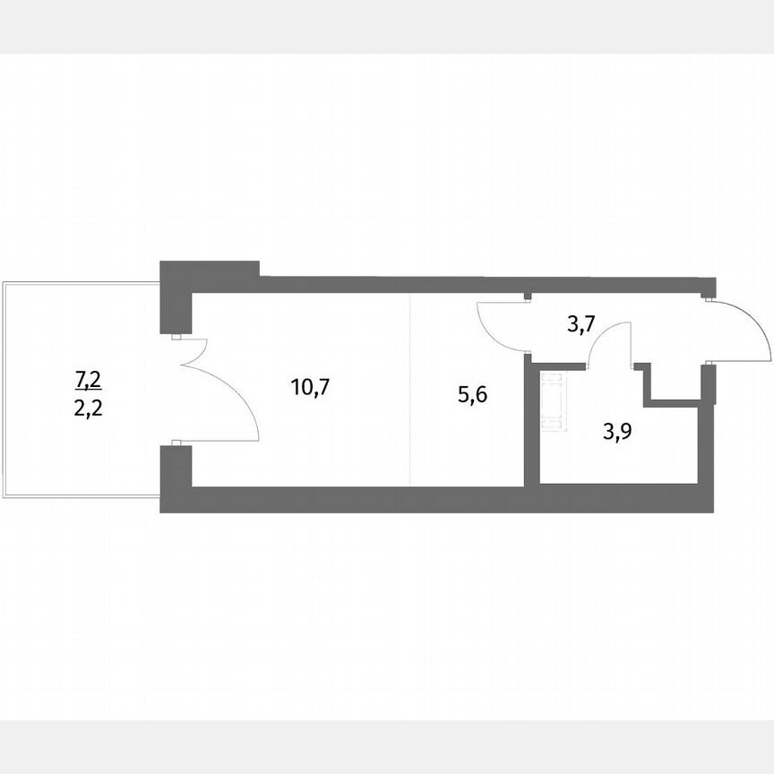 Квартира-студия, 26,1 м², 1/6 эт.