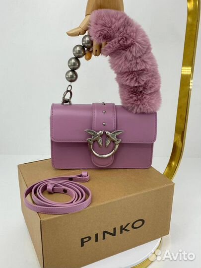 Сумка Pinko с меховой ручкой