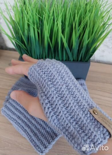 Комплект повязка на голову и митенки