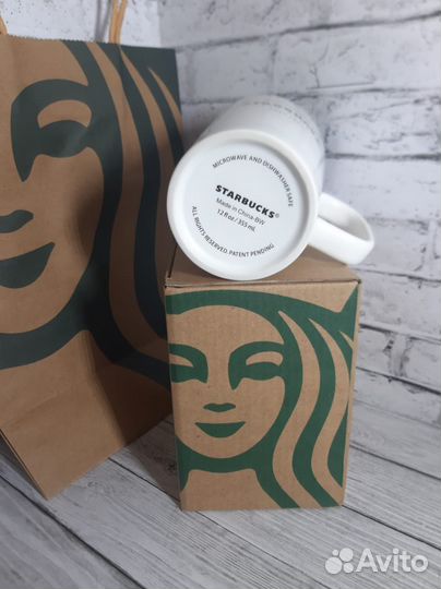 Кружка starbucks старбакс +пакет+ложка