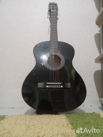 Гитара леворукая классическая чёрная