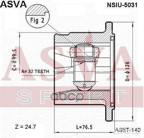 ШРУС внутренний перед nsiu-5031 nsiu5031 asva