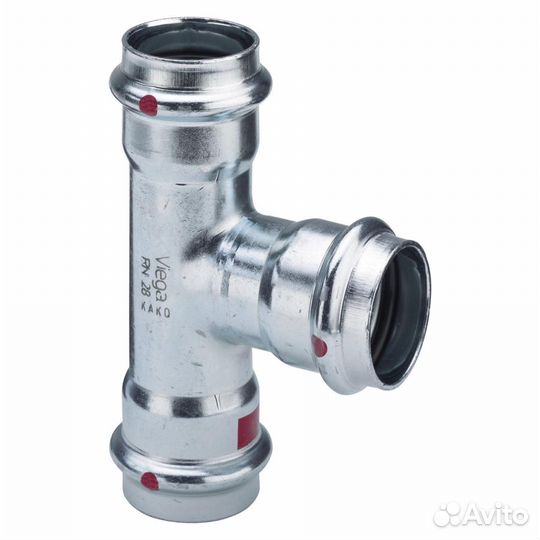 Тройник Viega Prestabo нелегированная сталь 42х35х