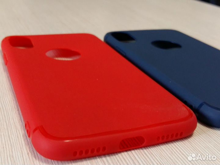 Матовая накладка для iPhone X (красный, синий)