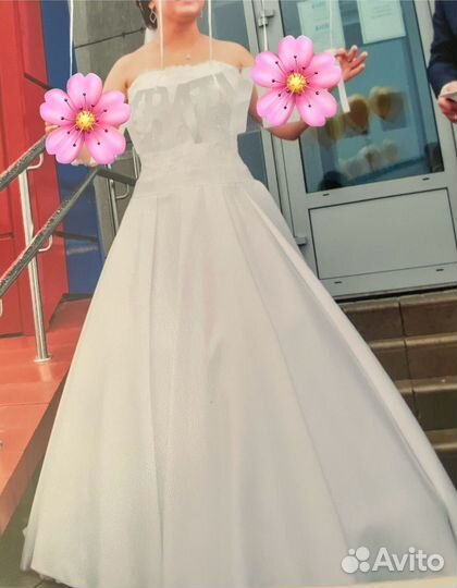 Свадебное платье 44 46 бу