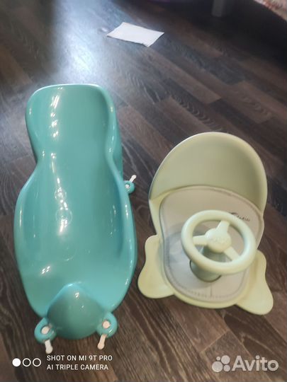 Сиденье для купания с рулём и горка