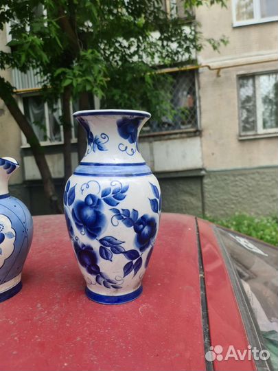 Вазы, кувшин гжель, кобальт