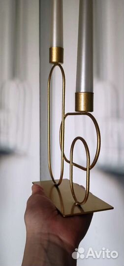 Подсвечник на 2 свечи металл Jysk