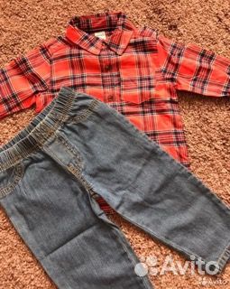 Детский комплект (рубашка+брюки) Carters новый 18М