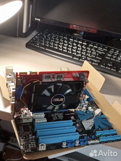 Комплект материнская плата, процессор, видеокарта