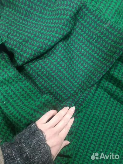 Ткань зеленая пальтовая шерсть 100