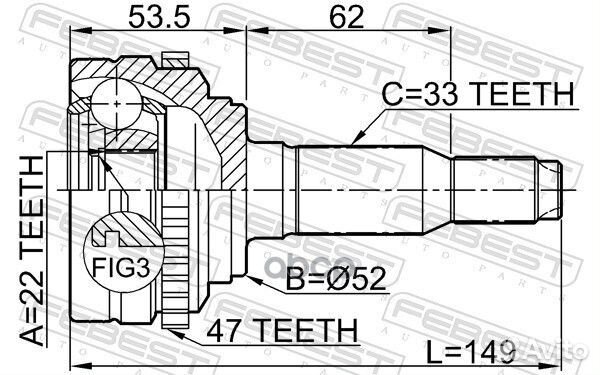 ШРУС наружный chevrolet Lacetti febest 1110-J20