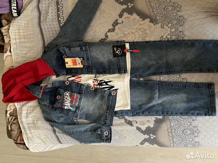 Джинсовый костюм тройка