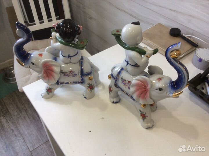 Парные фарфоровые статуэтки Китай большие