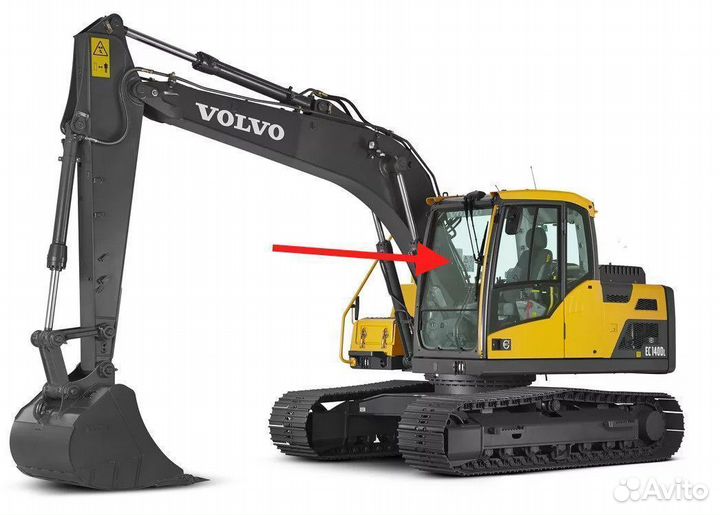 Стекло лобовое верхнее на экскаватор Volvo EC 140