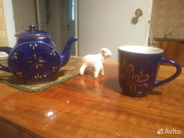 Чайник и чашечка,Гжель