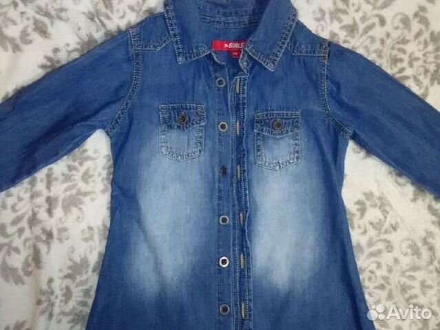 Джинсовая рубашка для девочки
