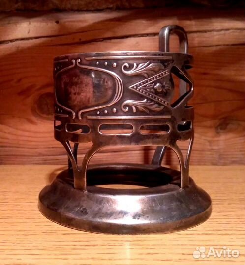 Подстаканник Мельхиор, посеребрение, модерн