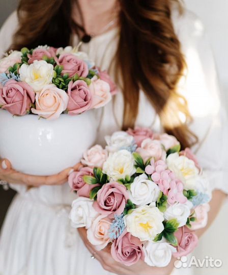 Мыльные цветы розы букет