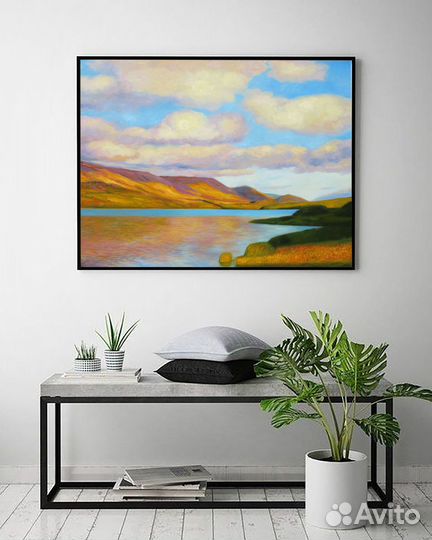 Картина маслом на холсте Озеро пейзаж