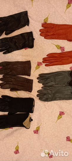 Перчатки женские кожаные 7