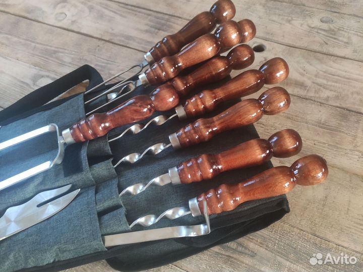 Подарочные наборы шампуров с деревянной ручкой