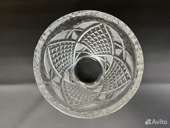 Салатник хрустальный конусный ромбы