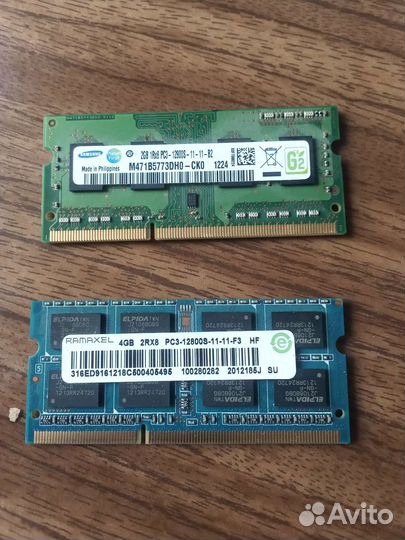 Ноутбучная оперативка 6 гигов(2+4)