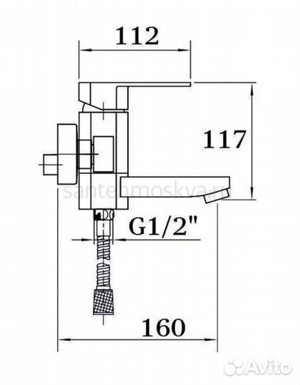 Смеситель для ванны ganzer GZ06031-1(Германия)