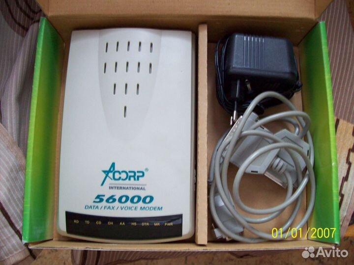 Модем Acorp 56000/56K Fax Modem V.92 External