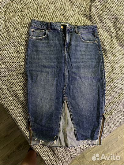 Джинсовая юбка zara m