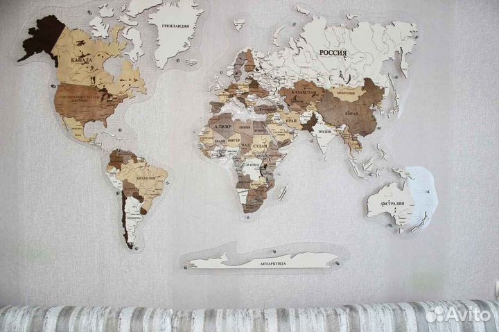Деревянные карты мира