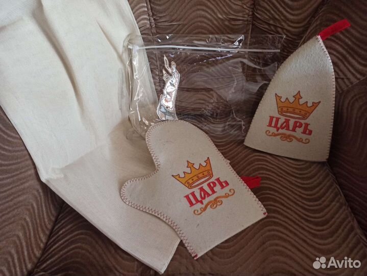 Подарочный набор для бани (шапка, рукавица)