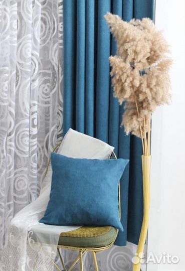 Шторы канвас (морская волна)