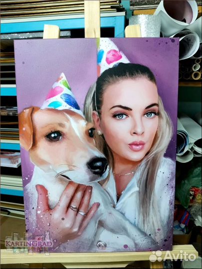 Портрет по фото, картина на холсте по фотографии