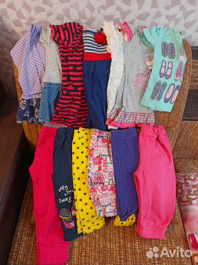 Большой пакет вещей на девочку 92