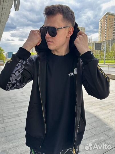 Зипка bape golden black худи Бэйп золотая кофта