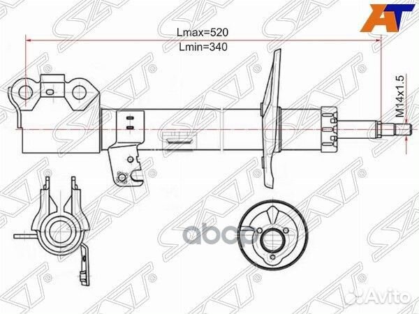 Стойка передняя toyota caldina 02-07 RH