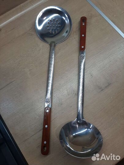 Шумовка Половник с деревянной ручкой 45см