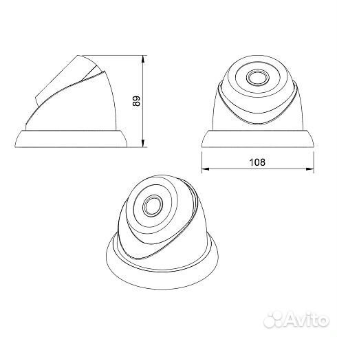 Камера Kurato AHD купольная 5 Mpix, 2,8 мм