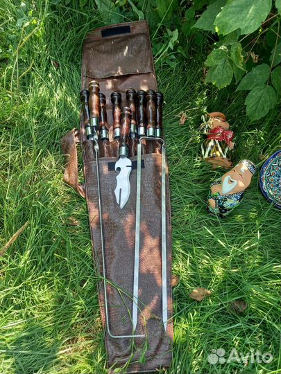 Шампура в кожаном чехле