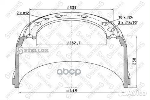 Торм.барабан 419x178/192 H238 d282.6/335