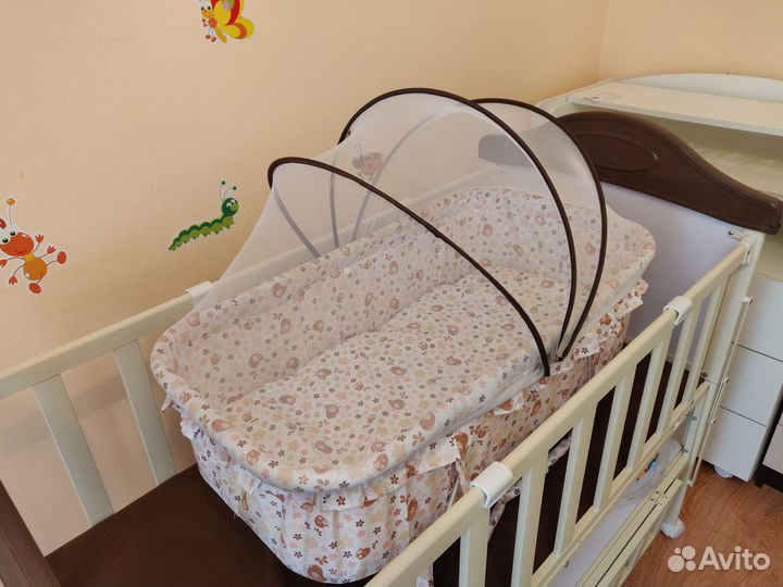 Детская кроватка трансформер железная