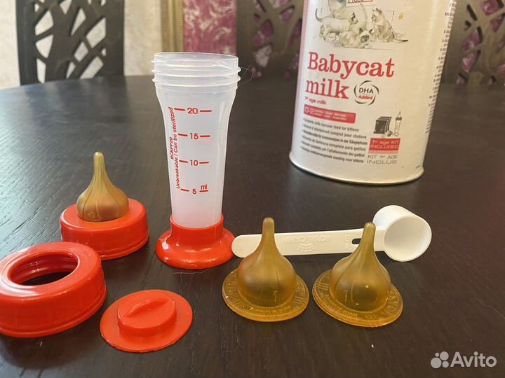 Бутылочка для молока для выкармливания котят+соски