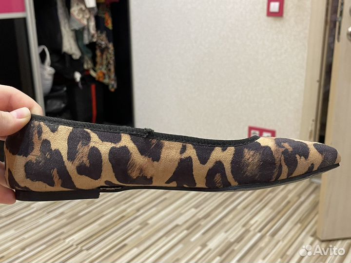 Балетки zara 39 леопардовые